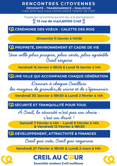 Creil au coeur Agenda des rencontres
