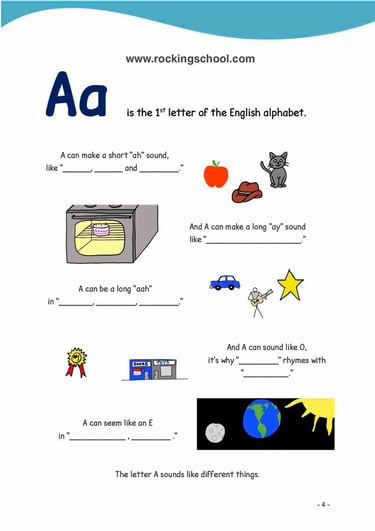 letter a phonics free english worksheets free esl worksheet free efl worksheet beginner english