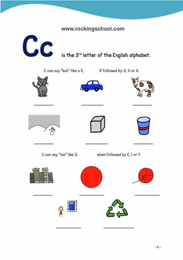 letter c phonics free english worksheets free esl worksheet free efl worksheet beginner english