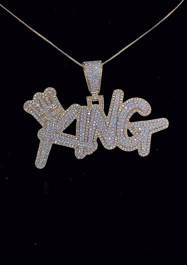 custom king written pendant full diamond iced out pendant custom made according to customer 