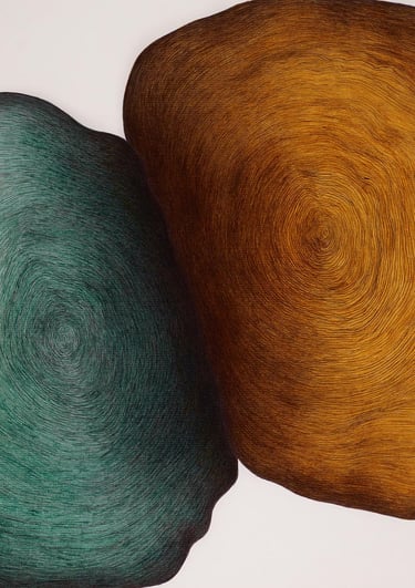 dessin abstrait encres couleurs