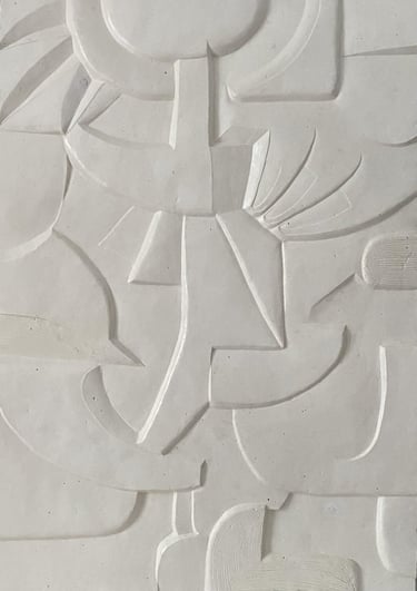 sculpture plâtre bas relief