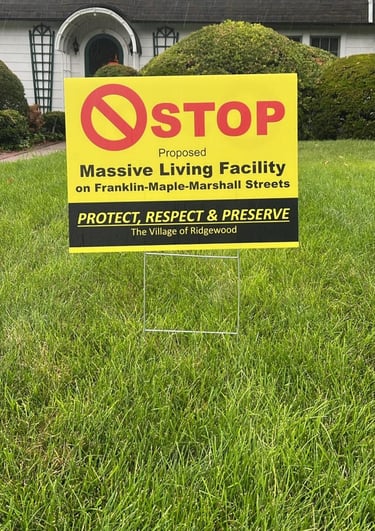 Stop Massive Living Facility Lawn Sign