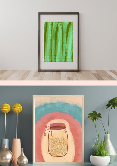 A framed modern abstract wall art for home decor