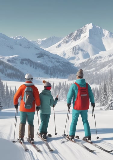 Familia disfrutando de nuestras Clases de Esquí en Sierra Nevada