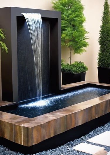 a wooden desk with a computer monitor and keyboard