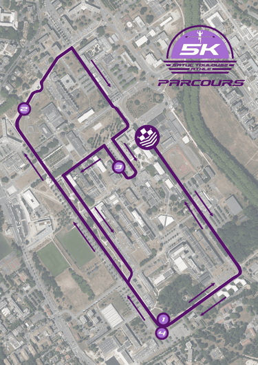 Parcours 5km SATUC TOULOUSE ATHLE le dimanche 22 septembre 2024 à l'Université Paul Sabatier