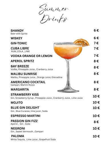 Summer Drinks , Cocktails , The Sunset Drift , Ksamil