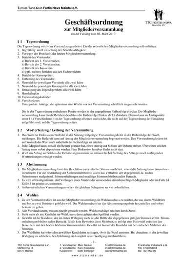 Geschäftsordnung Vorschau