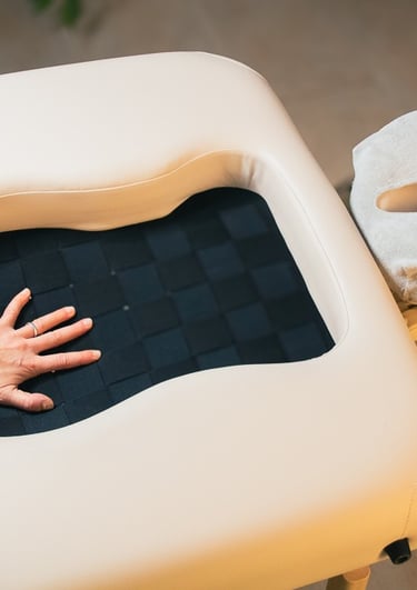 Nahaufnahme einer Schwangerschaftsmassageliege