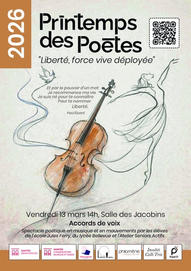Printemps des Poètes 2026 à Saintes - Collectif Accords de voix
