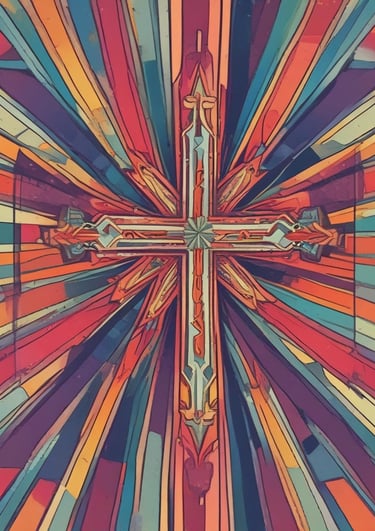 A vibrant digital artwork blending traditional brush strokes with AI-generated patterns, framed elegantly.