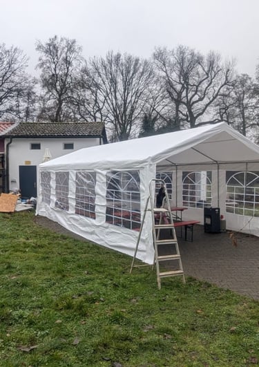 4x8m Zelt mit Heizwärmer Gas