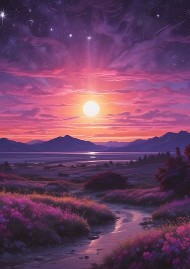 A quiet corner with a purple velvet armchair and a stack of books, sunlight streaming through a window.