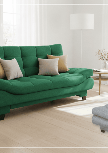 Sofa cama acojinado moderno color verde