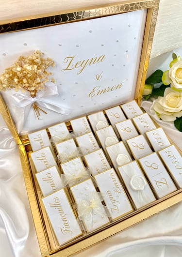 Coffret box personnalisé de chocolats pour mariage fiançailles khotba