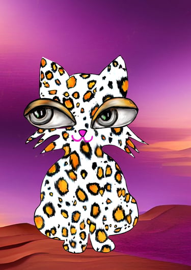 custom cat portrait art by Eve Hennessa Hawa Cat commission