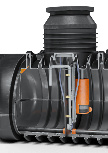 a large black and white pump with a pump