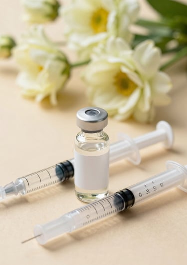 Scientist carefully measuring peptide powder with precision tools.