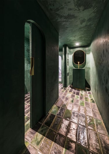 Bathroom fully finished with microcement,