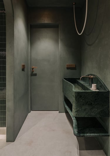 Bathroom fully finished with microcement,