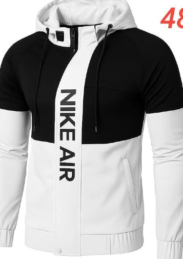a white and black jacket with a black and white nike air jordan air jordan air