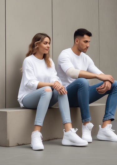 Close-up of stylish sneakers and elegant shoes arranged neatly on shelves.