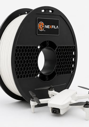 NEXFILA Ultra-Light PLA+ lightweight 3D printer filament spool for drones, RC models and lightweight