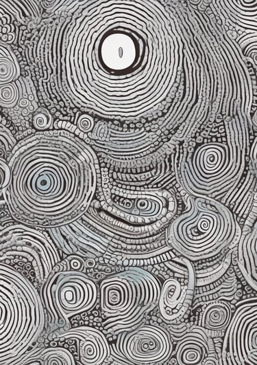 A dark, eerie illustration of a Junji Ito horror story cover with detailed, unsettling artwork.