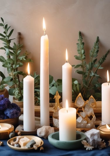 An elegant reading space adorned with mystical decor.