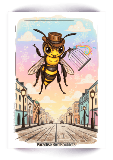 Freebie colored in coloring page of a cute bumblebee 