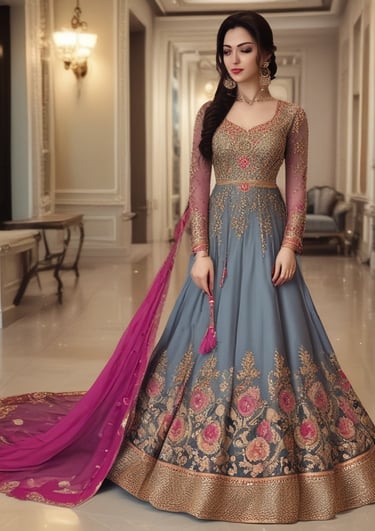 A model wearing a vibrant dress walking confidently in a sunlit street.