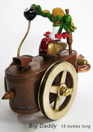 Assemblage car sculpture named Big Daddy by artist Tal Avitzur.