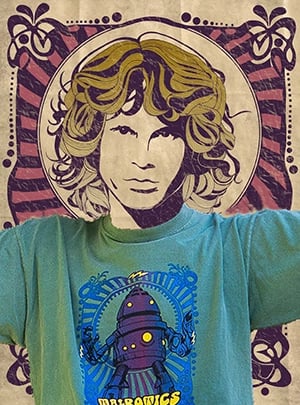 Jim Morrison poster: inspiration for Talbotics robot t-shirt.