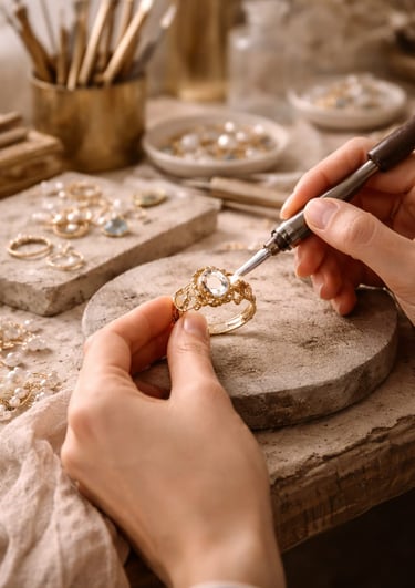 anillo de joyeria hecha a mano en un taller