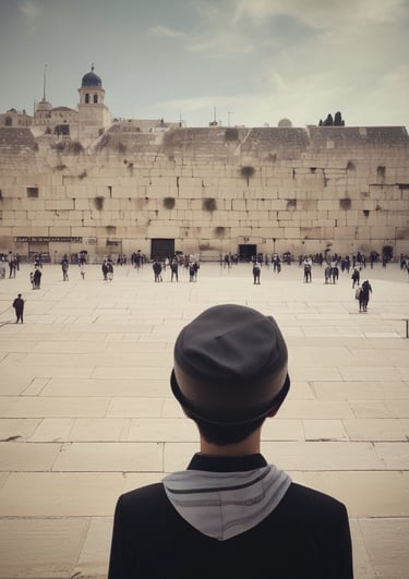 A close-up of a delicate gold Star of David necklace resting on a soft fabric background.