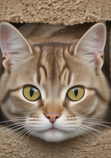 A small, vibrant garden with eco-friendly pet products displayed.