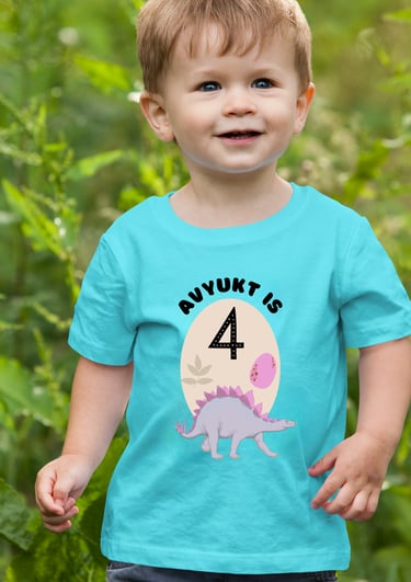shefali jariwala , Dinosaur baby tshirt , custom age and name t-shirt 