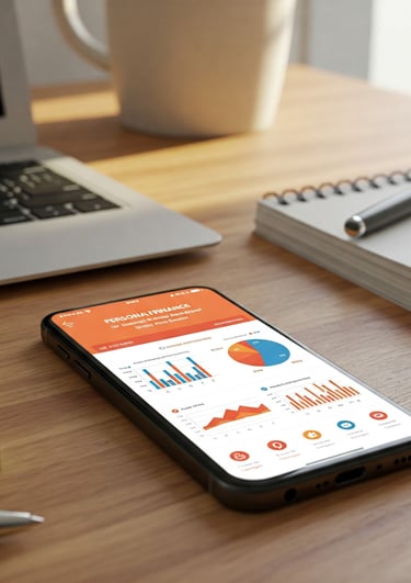 Smartphone mostrando gráfico de finanzas y recursos de inversión