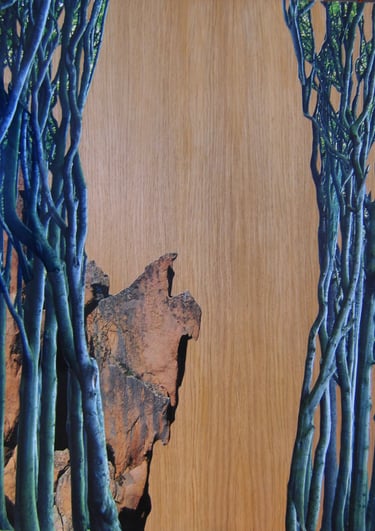 Collage sur bois ©Maija Lyytinen