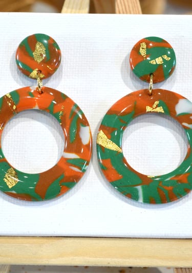 Boucles d’oreilles rondes automnales