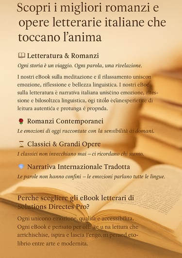 Scopri romanzi e opere letterarie italiane che emozionano e fanno riflettere.  