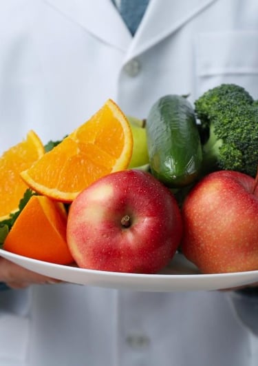 Doctor with healthy food healthy nutrition concept