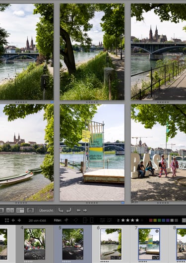 Bildansicht mit Basel-Motiv im Programmfenster – Beispiel aus dem Kurs Datenbankhandling