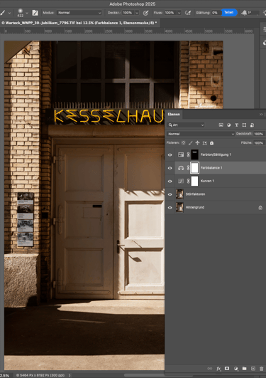 Bearbeitung eines Basel-Fotos im Photoshop-Kurs – Beispiel aus dem Kurs Bildbearbeitung