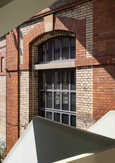 a building with a clock towering over a building