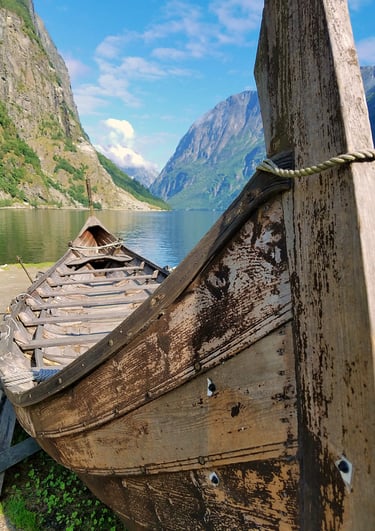 Viking boat in Gudvangen, Norway