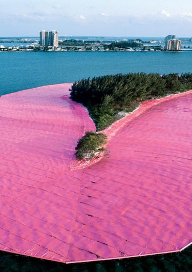 Christo-1935–2020-Surrounded-Islands-Biscayne-Bay-Greater-Miami-Florida-1980-83