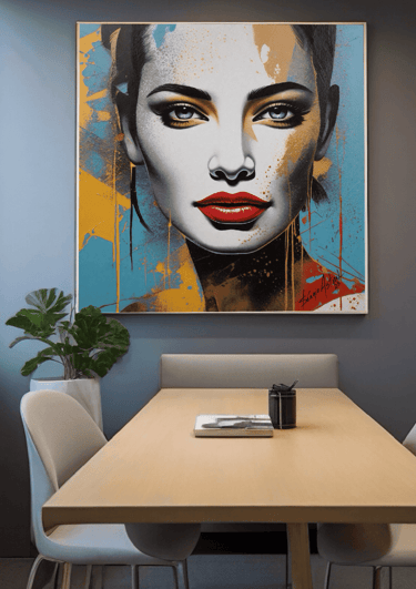 "Traços ousados e cores marcantes transformam este quadro em uma obra de arte personalizada."