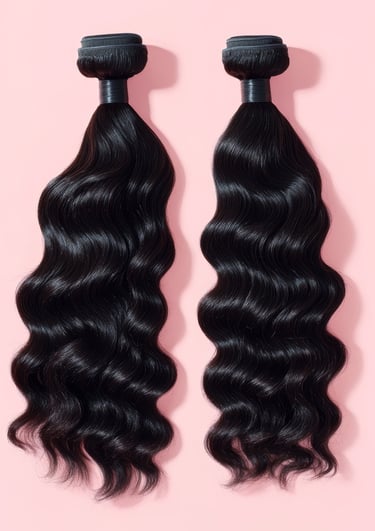 An image displaying an example of the Natural Brown Curly Bundles hair option.